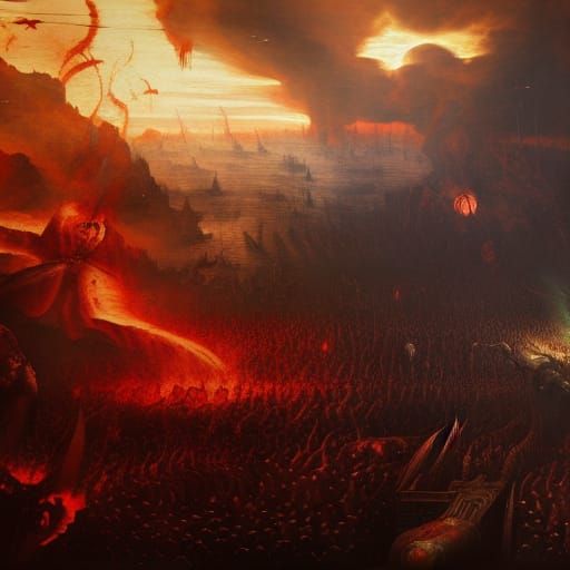 Renaissance Battlefield of Hell in Detailed Digital Art