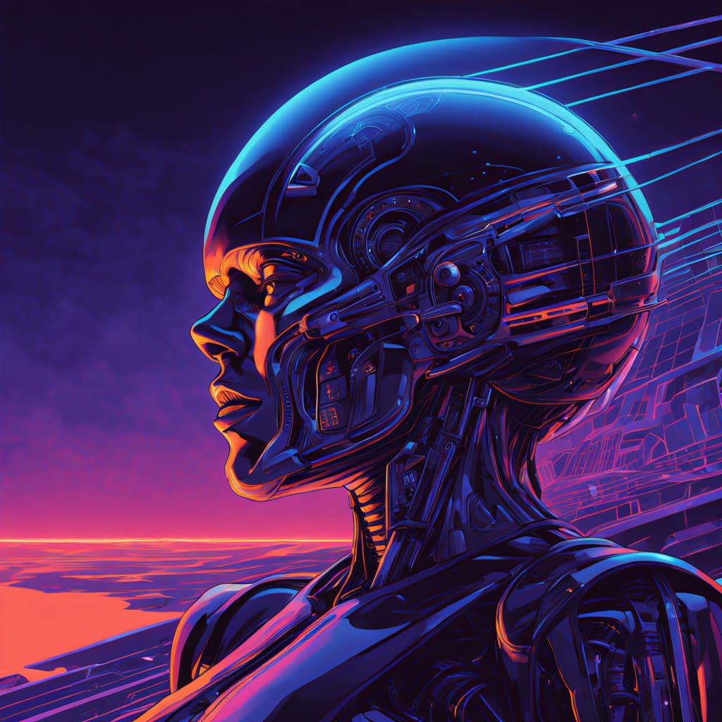 Sleek Futuristic Geometry in Neon Hues