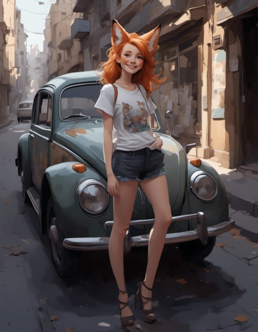 Vixen: "Hey! Check out the vintage VW Beetle!"