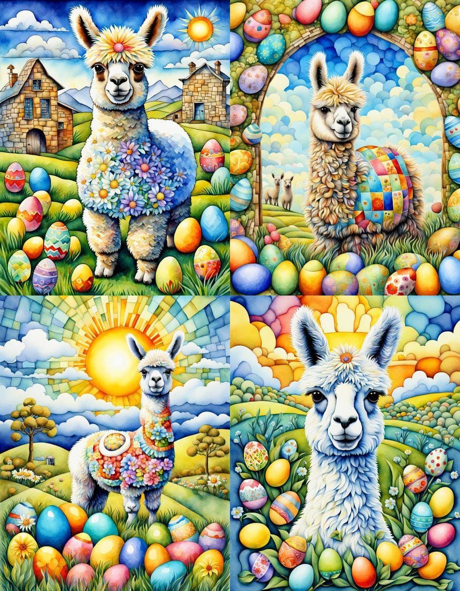 Vibrant Cubist Easter Celebration