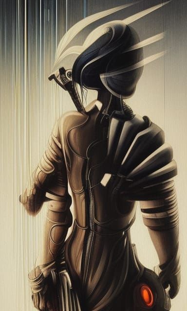 Cyberpunk Knight in Bladerunner Style