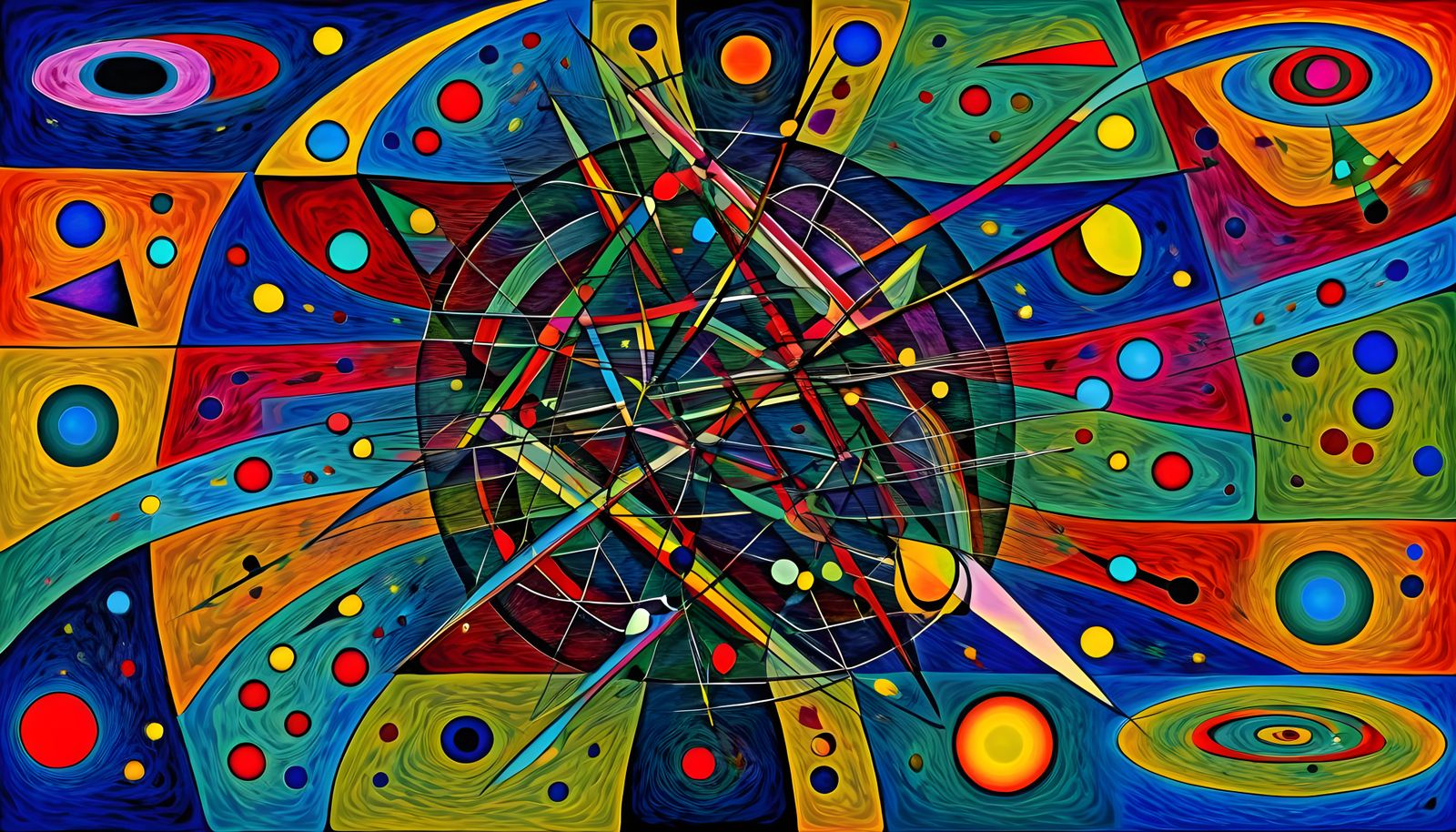 Abstract Geometric Art Inspired by Kandinsky