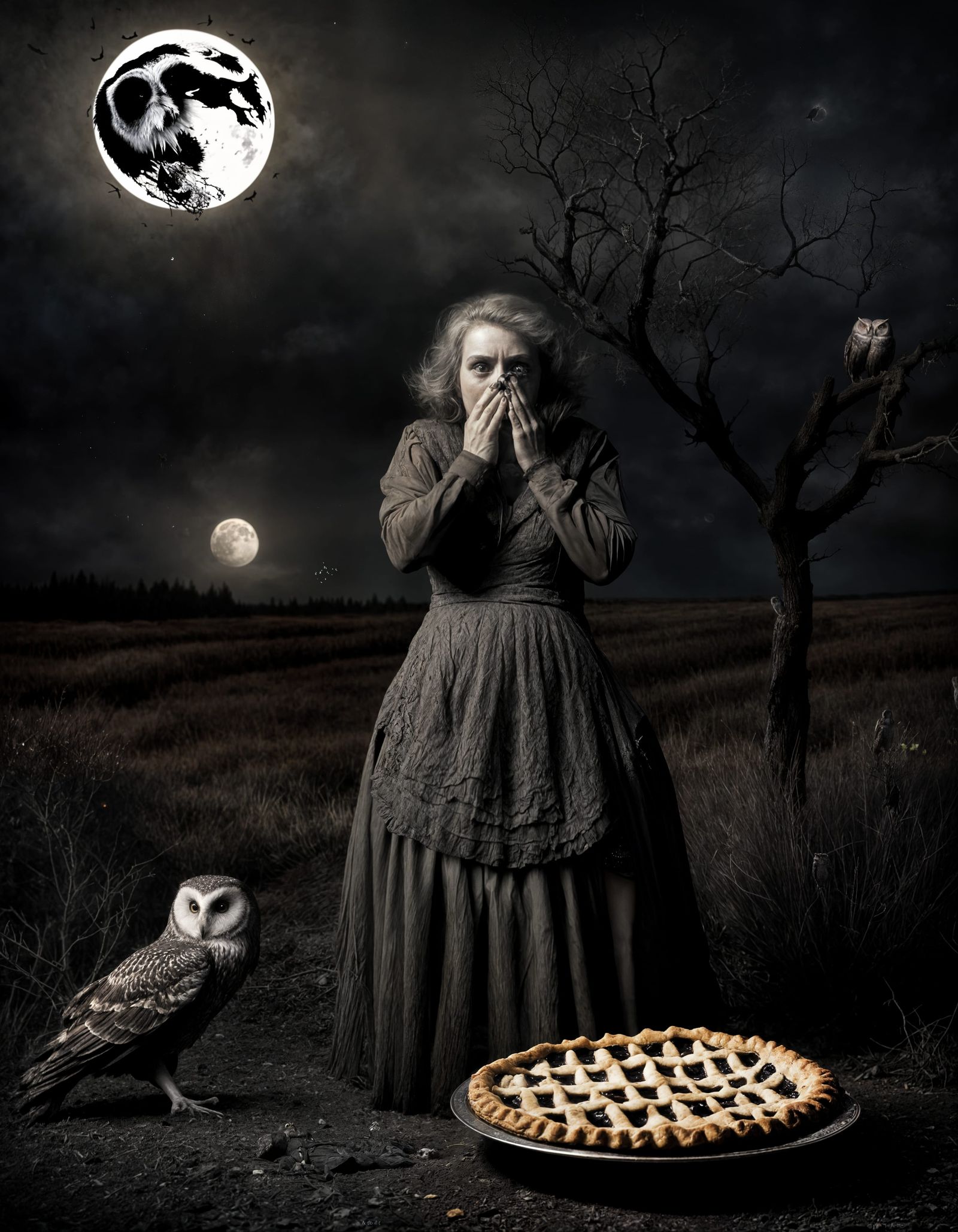 Surreal Moonlit Wanderer in Fine Art Photograph