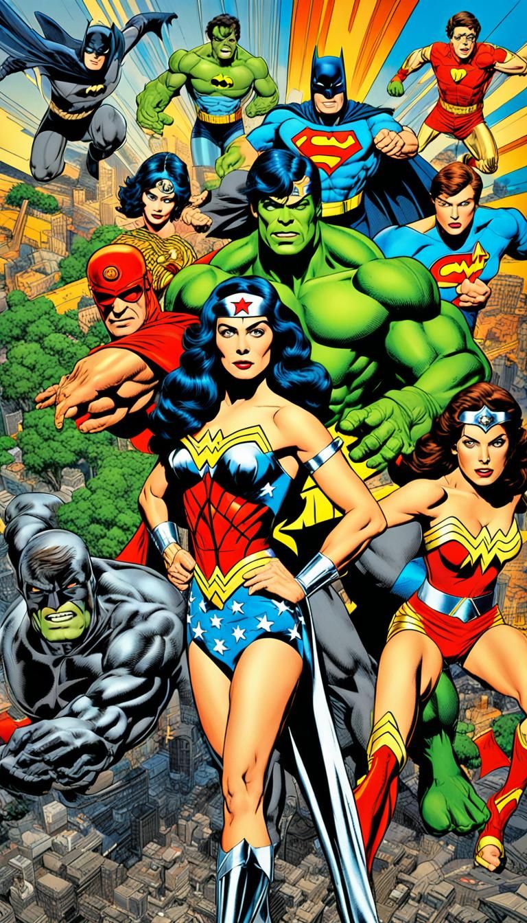 1970s Superheroes Unite in Realistic Photo Poster