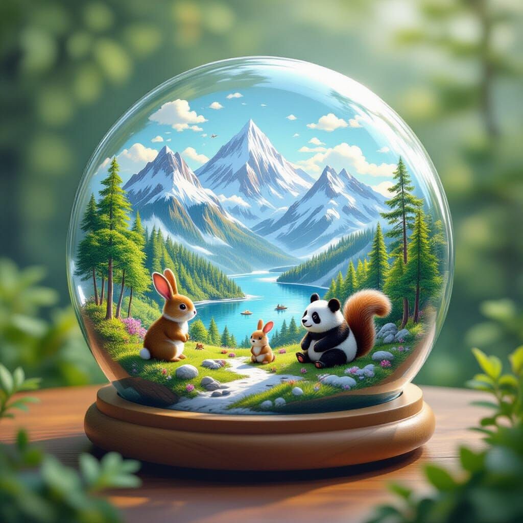 Miniature Magical World in Glass Dome