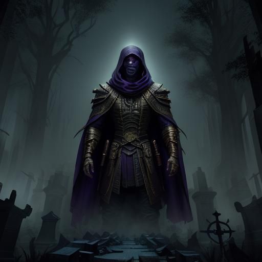 Mummy in Haunted Cemetery: Dark Fantasy Art