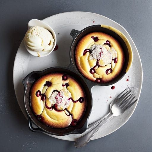 Luscious Cherry Clafouti with Vanilla Ice Cream