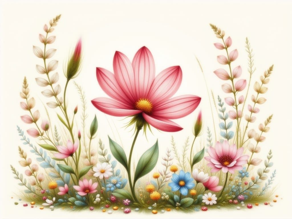 Dreamlike Botanical Masterpiece in Pastel Hues