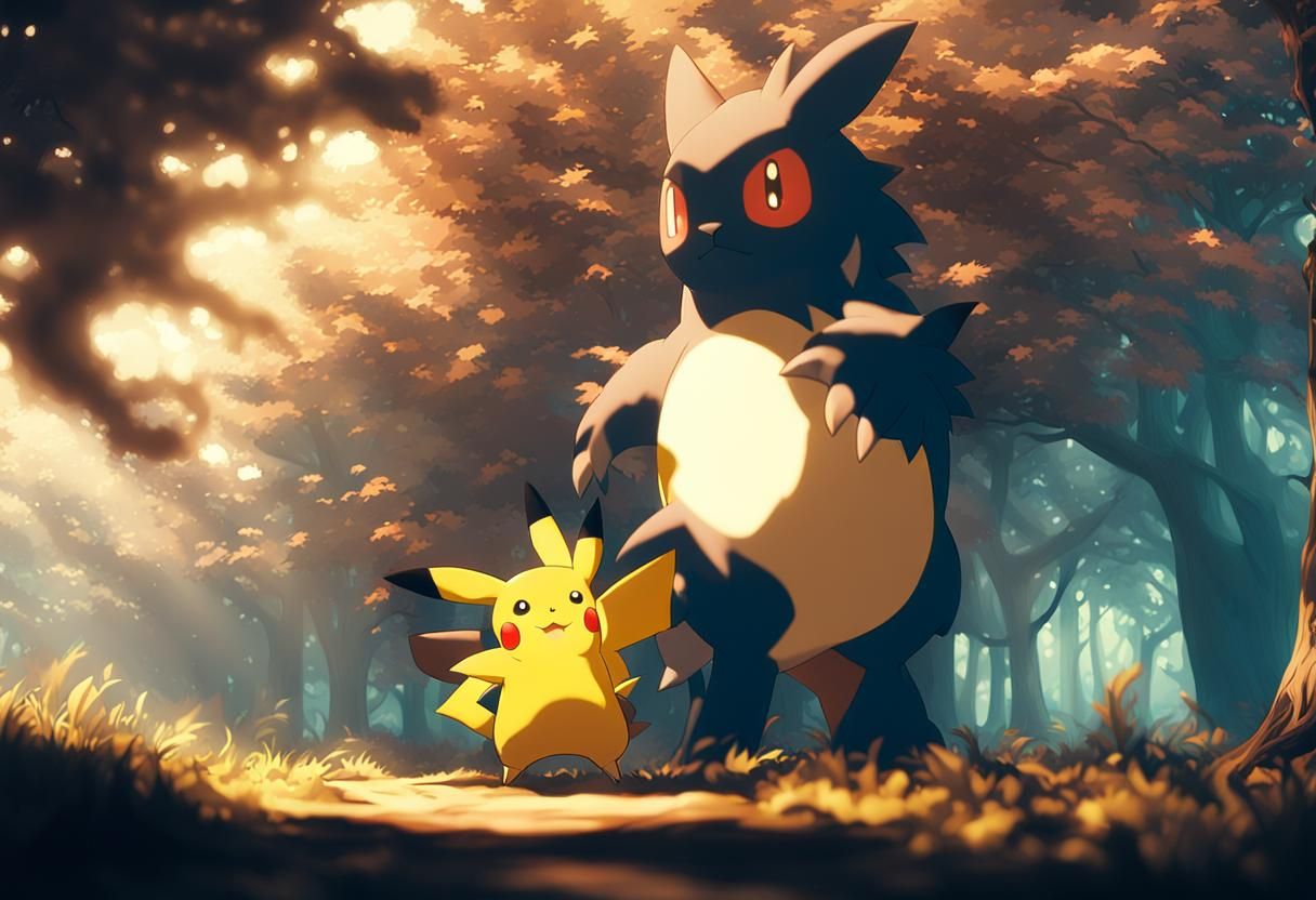Gigantamax Pokemon in Mystical Forest, Cinematic Style