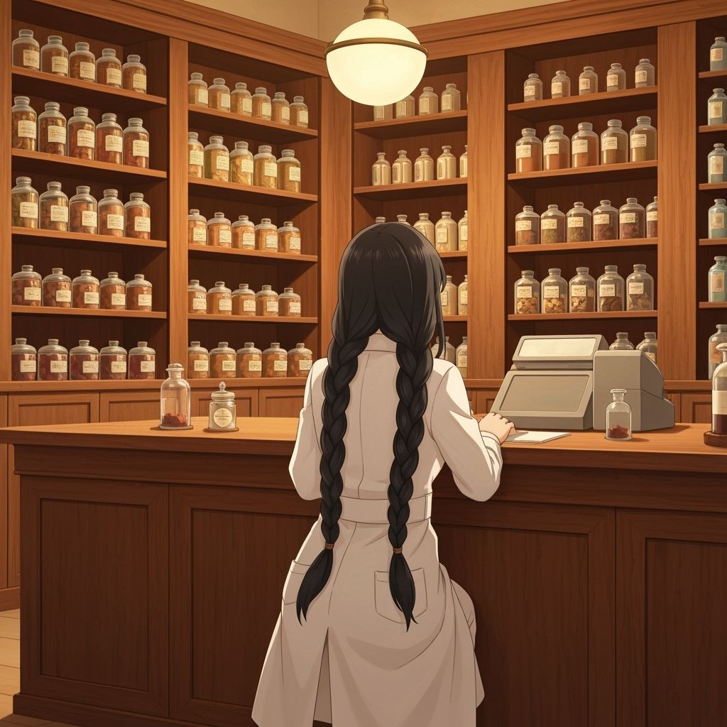 Old Italian Pharmacy in Studio Ghibli Art Style