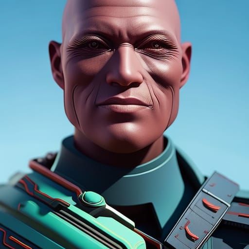 Cyberpunk Biomechanical Character Portrait in Vaporwave Styl...