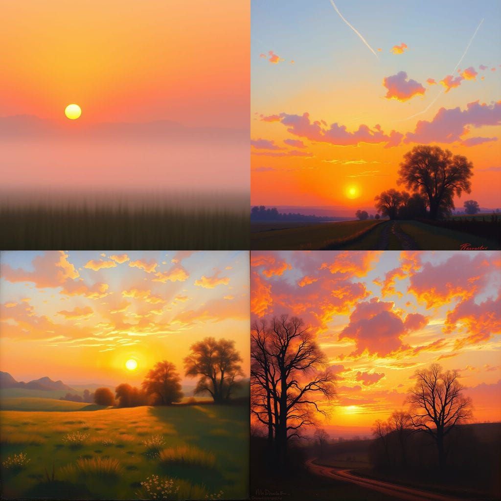 Colorful Sunset Generated by AI