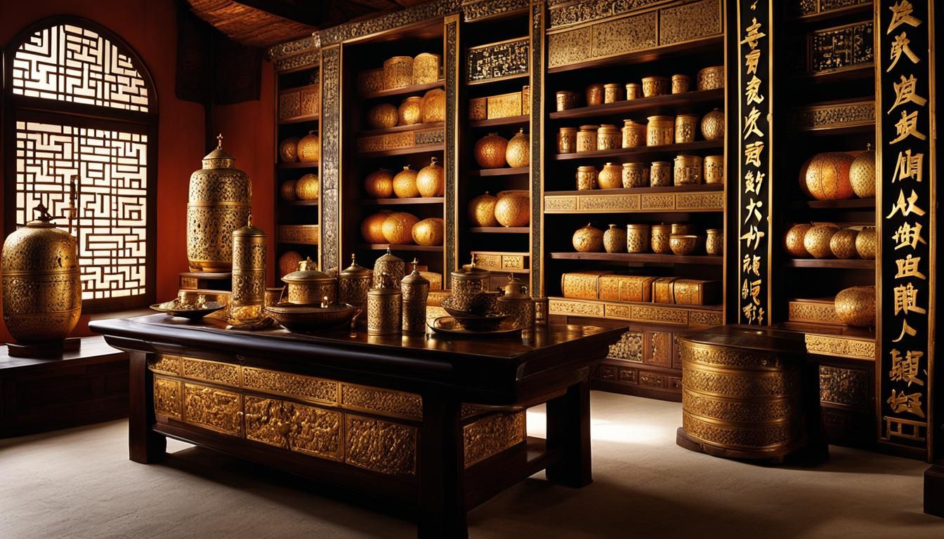 Advanced Ancient Asian Society with Gold Palaces