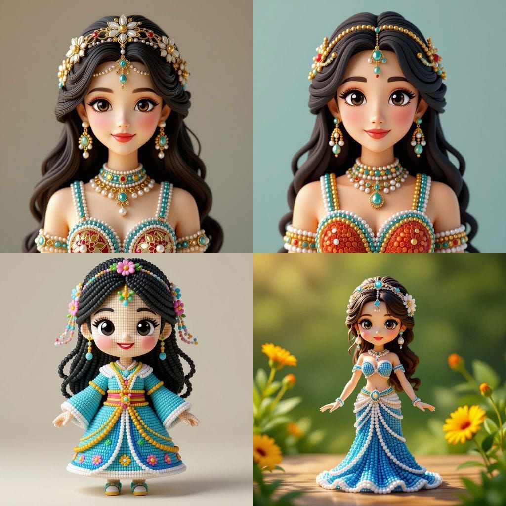 Stunning 3D Beaded Figure: Digital Art Creation
