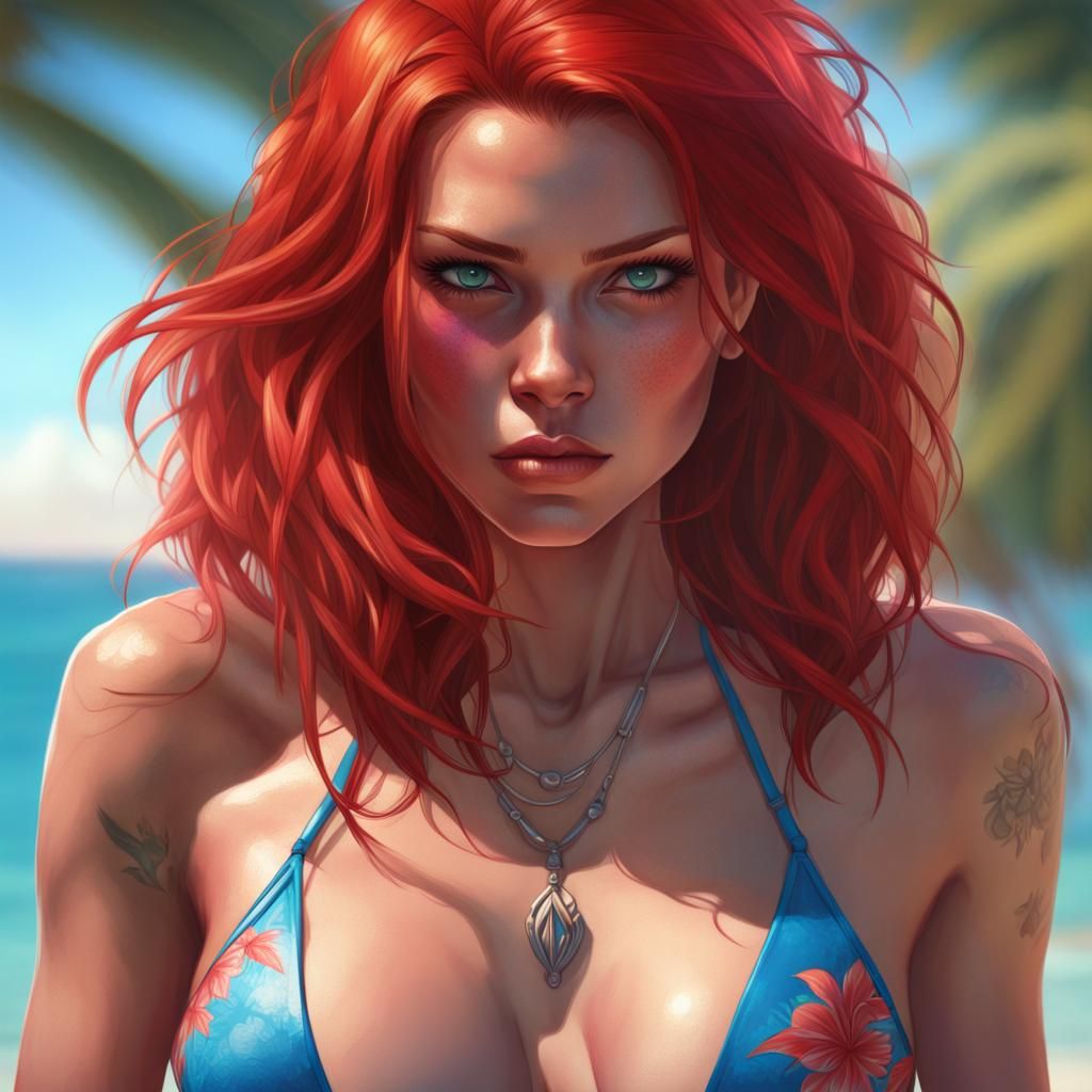 Mystic Punk Girl Portrait in Hyperdetailed Style