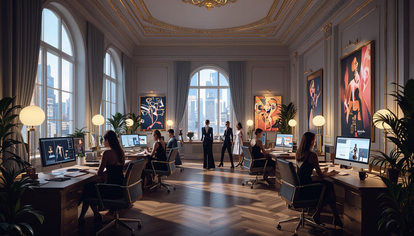 Manhattan Office: Creative Hub with Art Deco Style