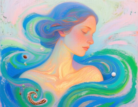 Surreal Woman Made of Sugar and Spice in Impressionist Style