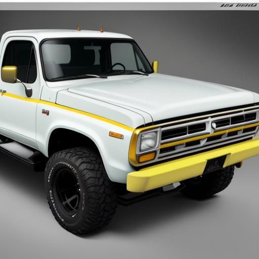 Futuristic Dodge D100 Racing Truck as Origami