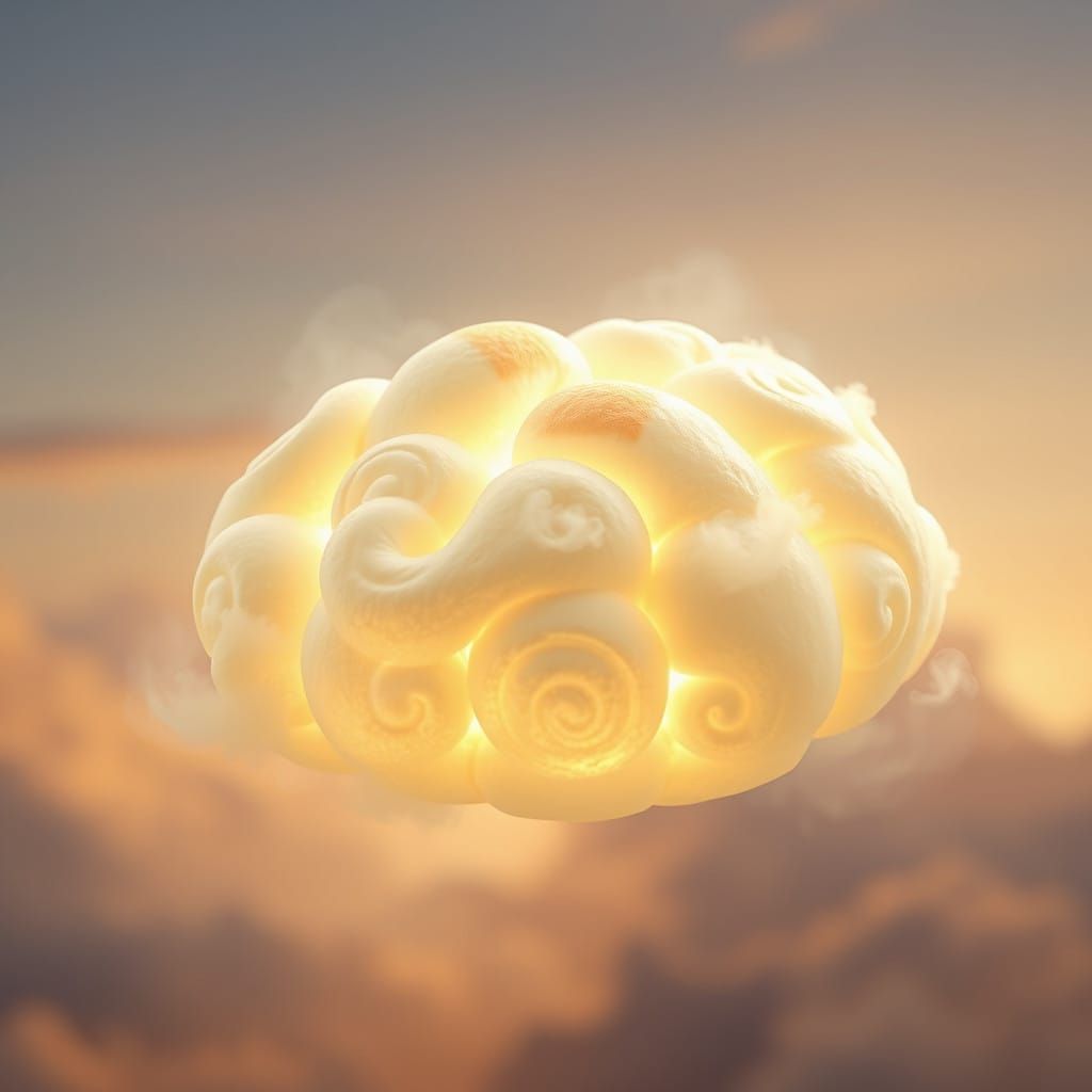 Voluminous Cloud Bread in Dreamlike Realm