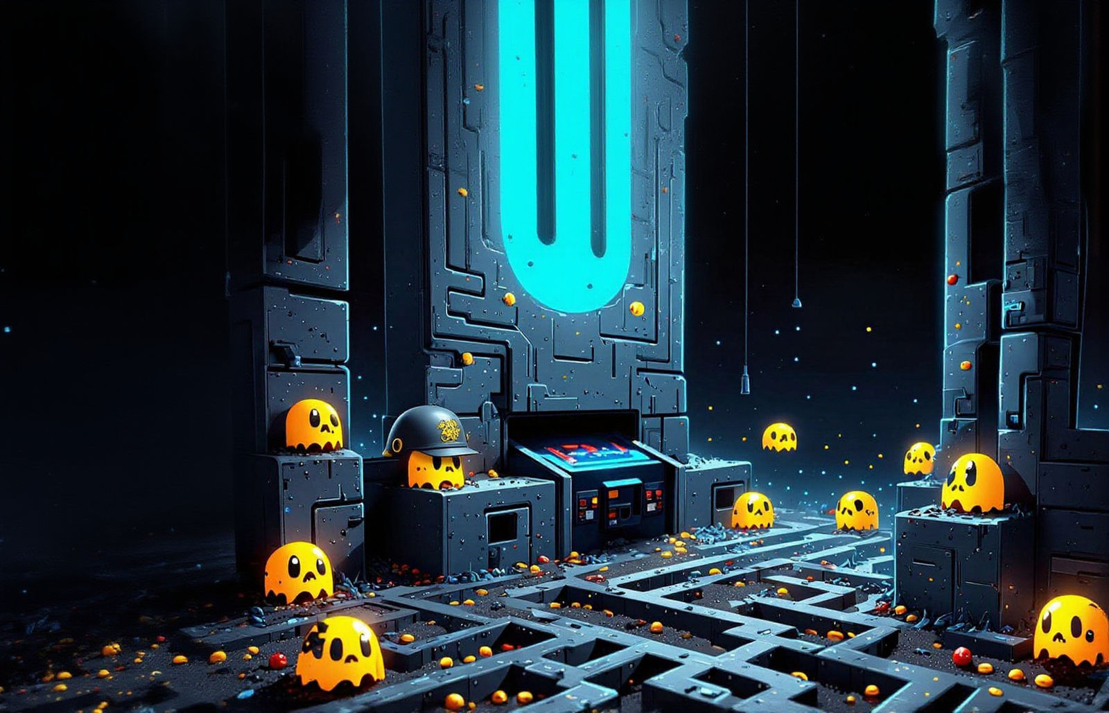 Star Wars Pac-Man in 8-bit Arcade Style