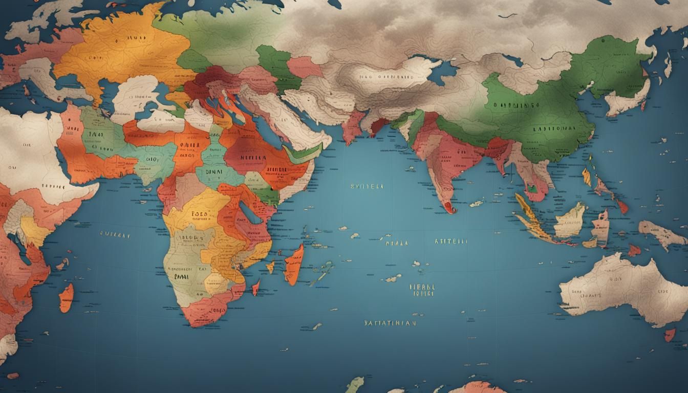 World Map of AI Users in Detailed Matte Painting