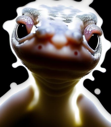 Horrific Pale Cave Salamander in Extreme Close-Up