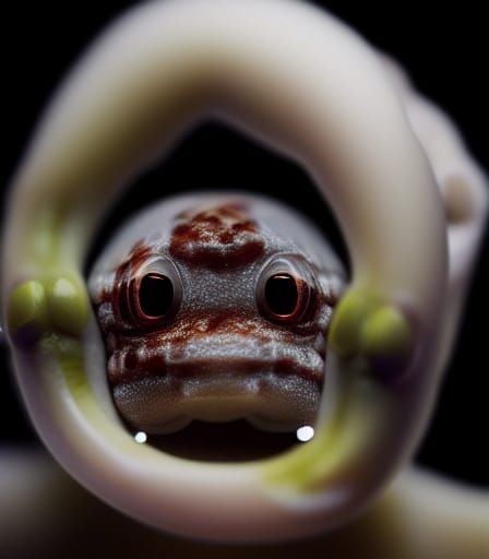 Horrific Pale Cave Salamander in Hyperrealistic Detail