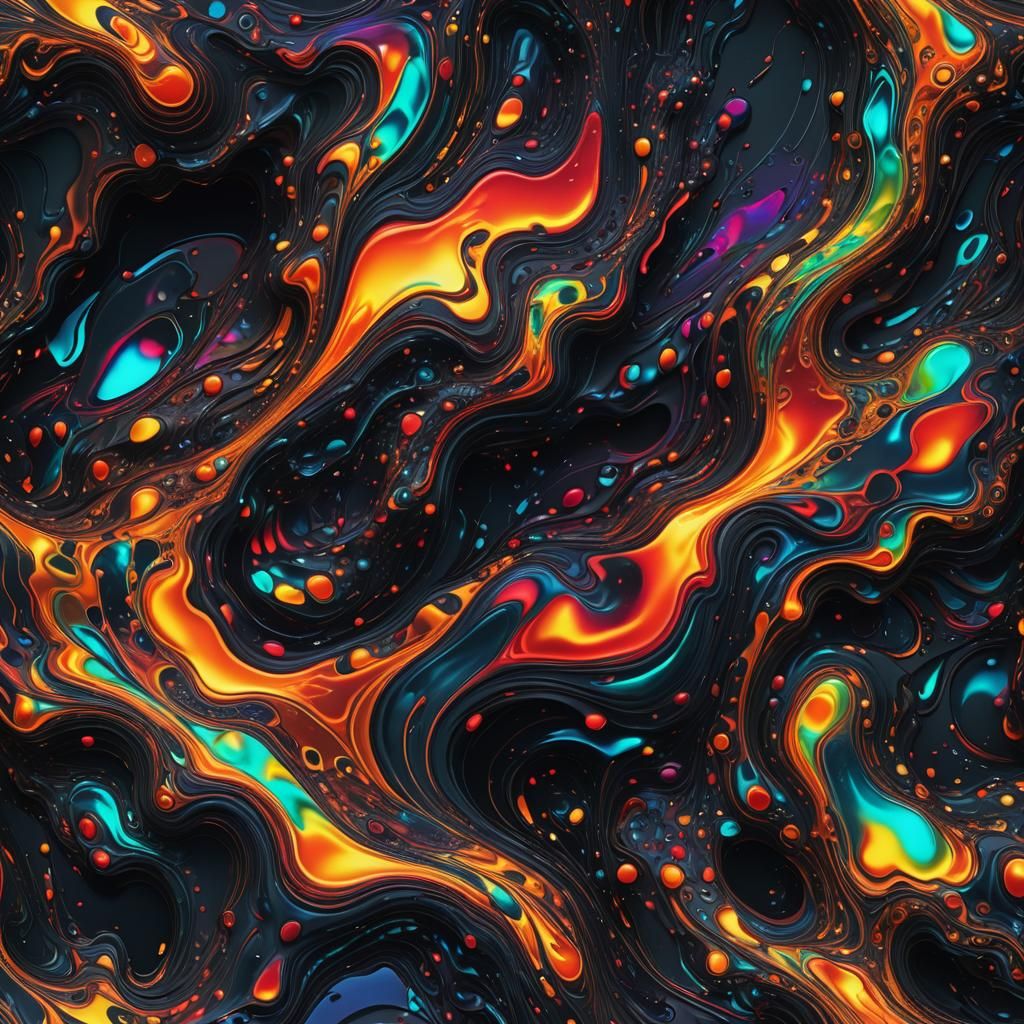 Abstract Liquid Energy Mask in Dark Fantasy Style