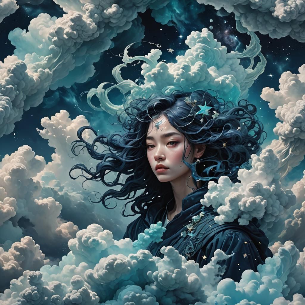 World in the Clouds: Digital Illustration