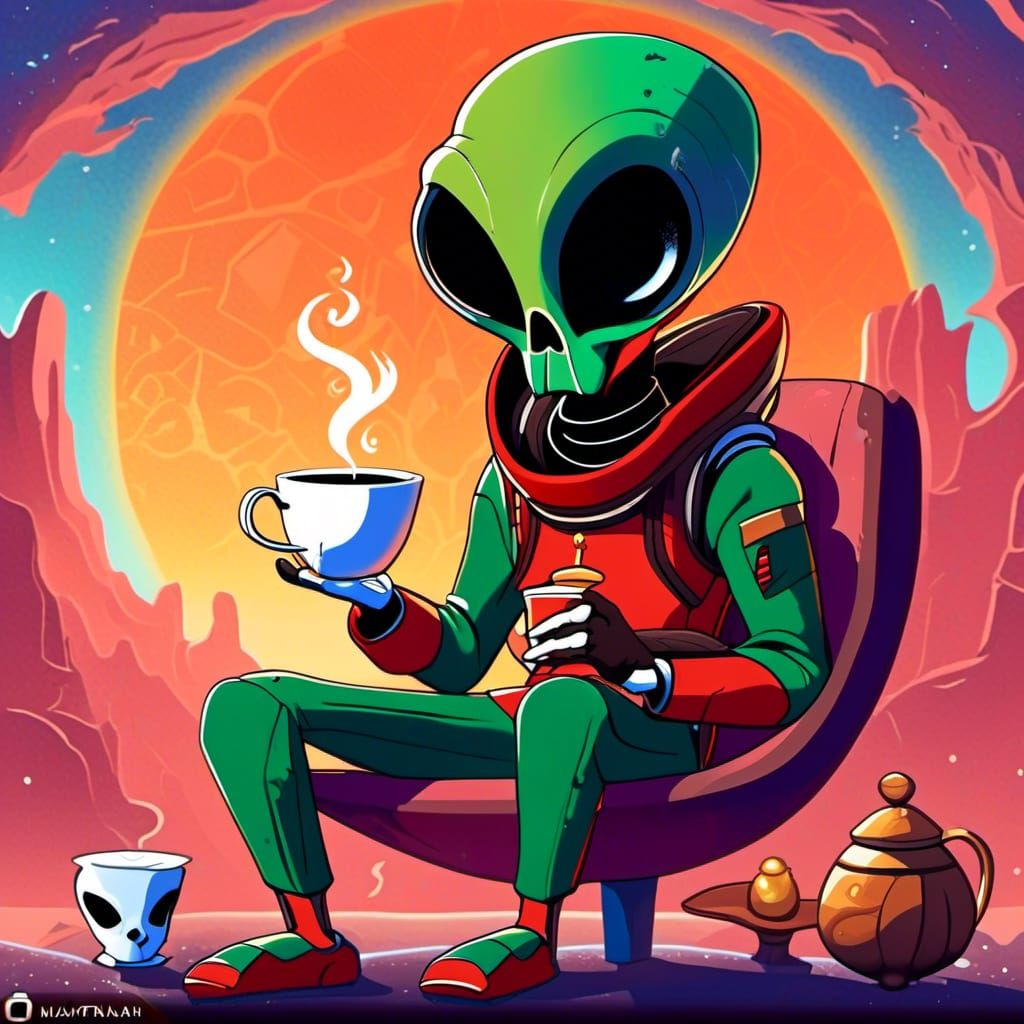 relaxing with a steaming tea