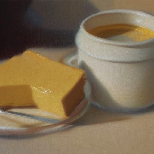 Custard Still Life: Oil Painting
