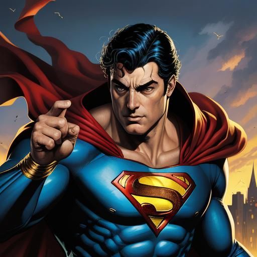 Classic actor Victor Mature as DC comics character Superman