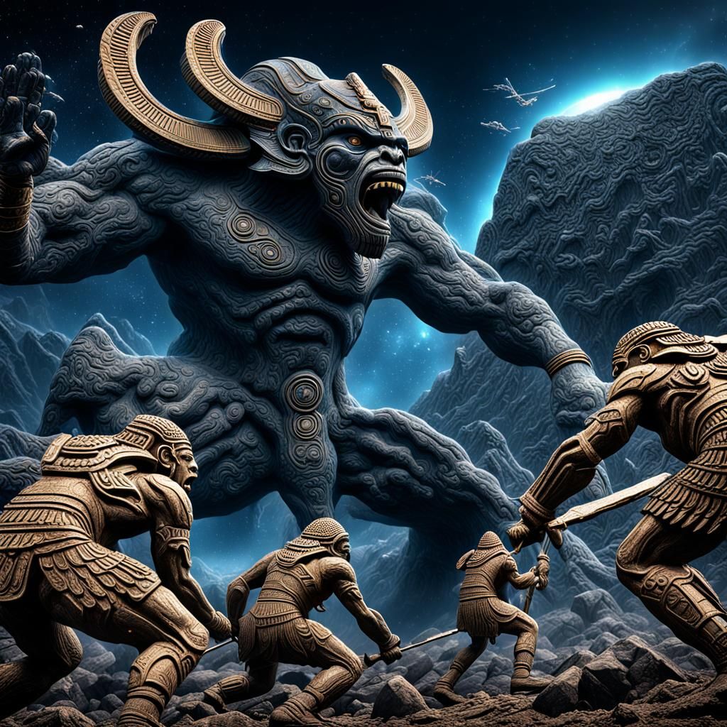 Anunnaki Battle for Earth in Hyperrealistic Detail