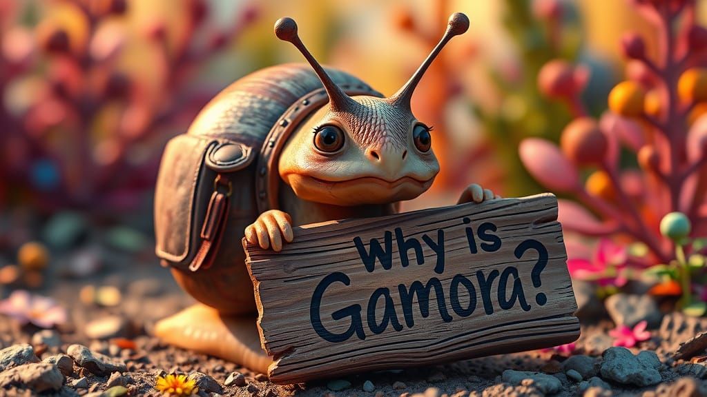 Snail Asks 'Why Is Gamora?' in Hyperrealistic Style