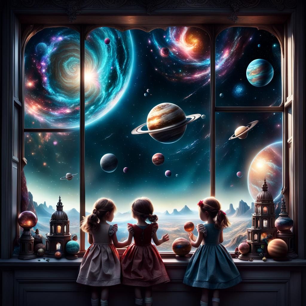 Girls Discover Universe: Digital Matte Painting