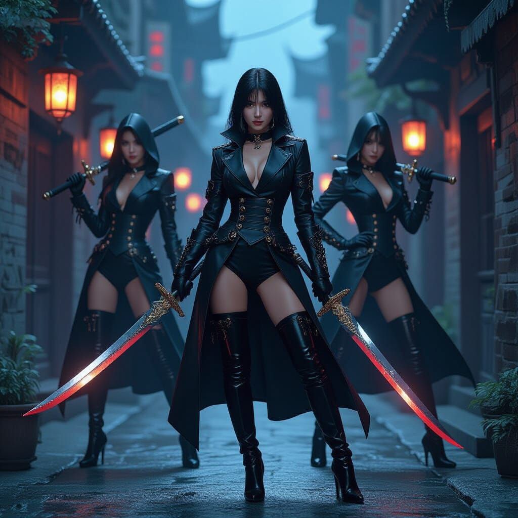 Kpop Demon Hunters in Mystical Alleyway