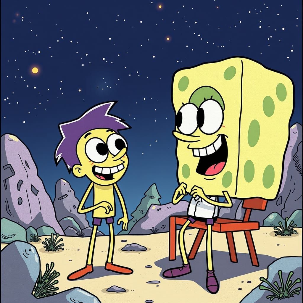 Cartoon Art Inspired by Quintel and Hillenburg