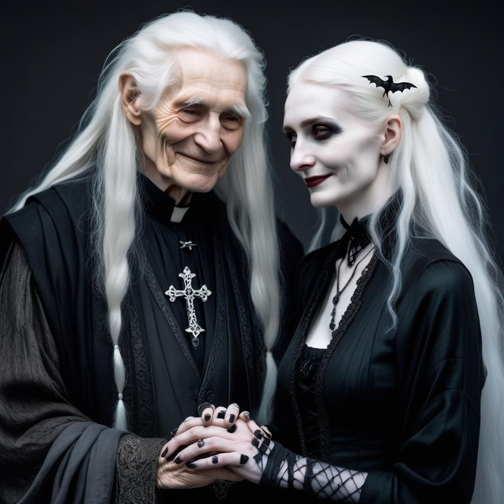 Contrasting Generations: Gothic Youth and Elderly Woman