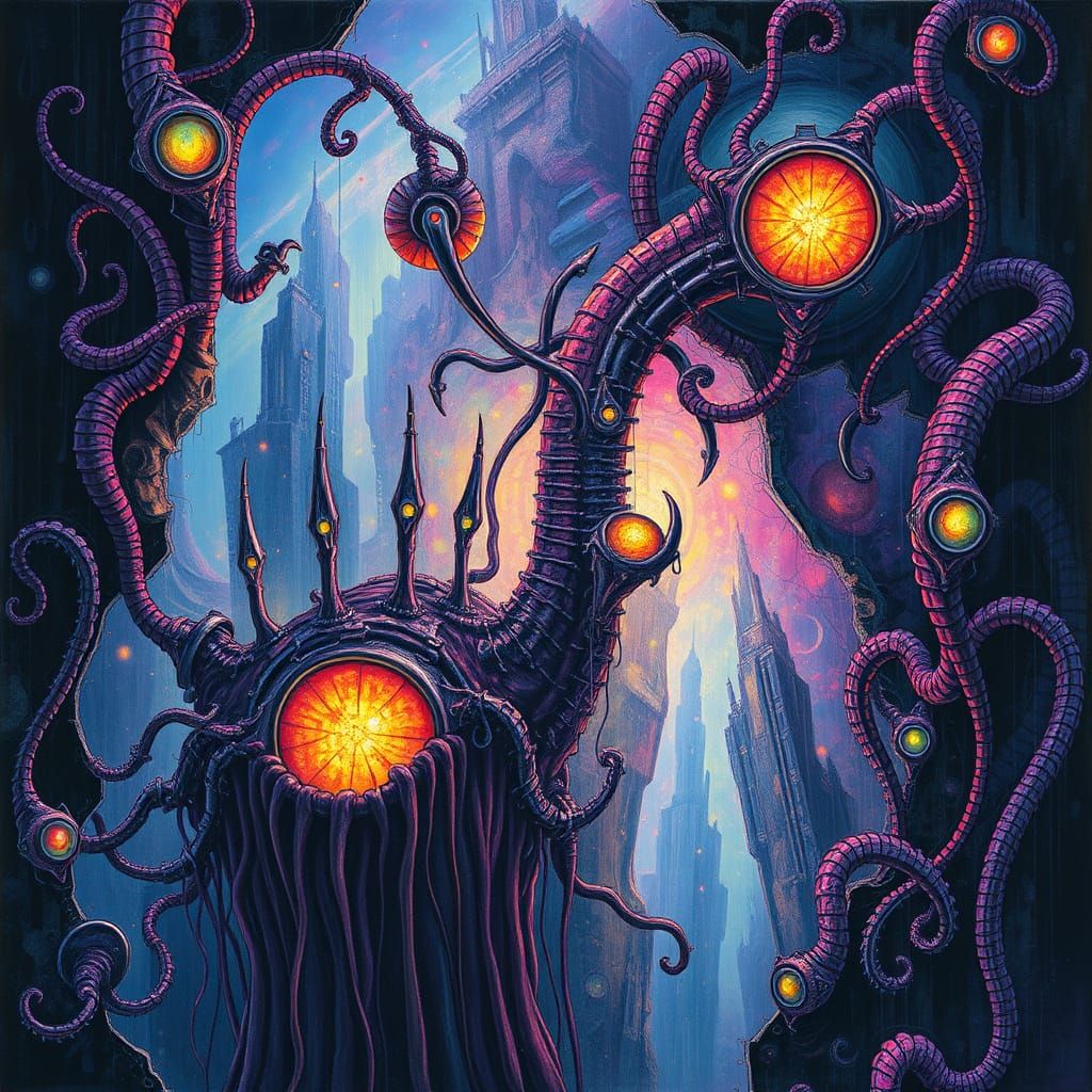 Cyberpunk Dreamscape in Neon Hues