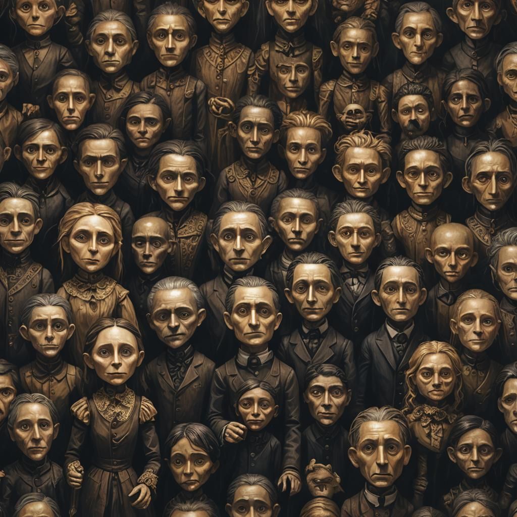 Mystical Puppets in Victorian Setting: Fantasy Art