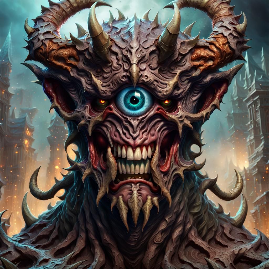 Detailed Cyclops Demon in Fantasy Concept Art