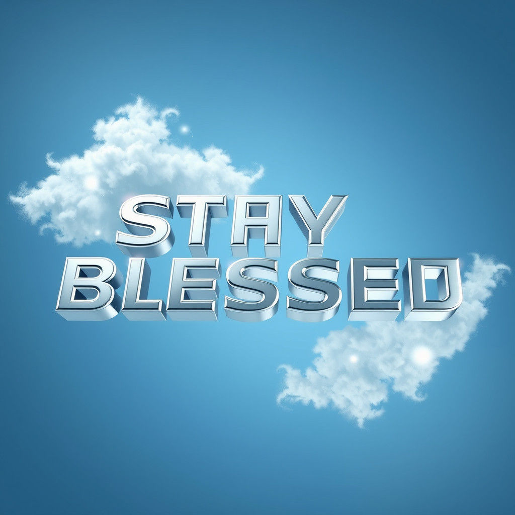 Majestic 3D Metallic Font Art: Stay Blessed