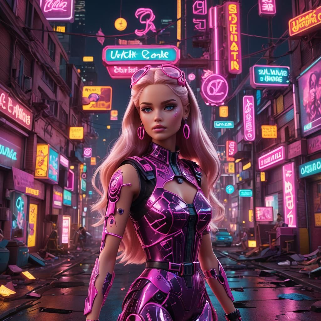 Neon Barbie Fantasy Concept Art