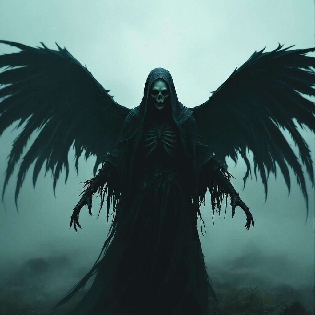 Grim Reaper Fairy with Skeletal Wings