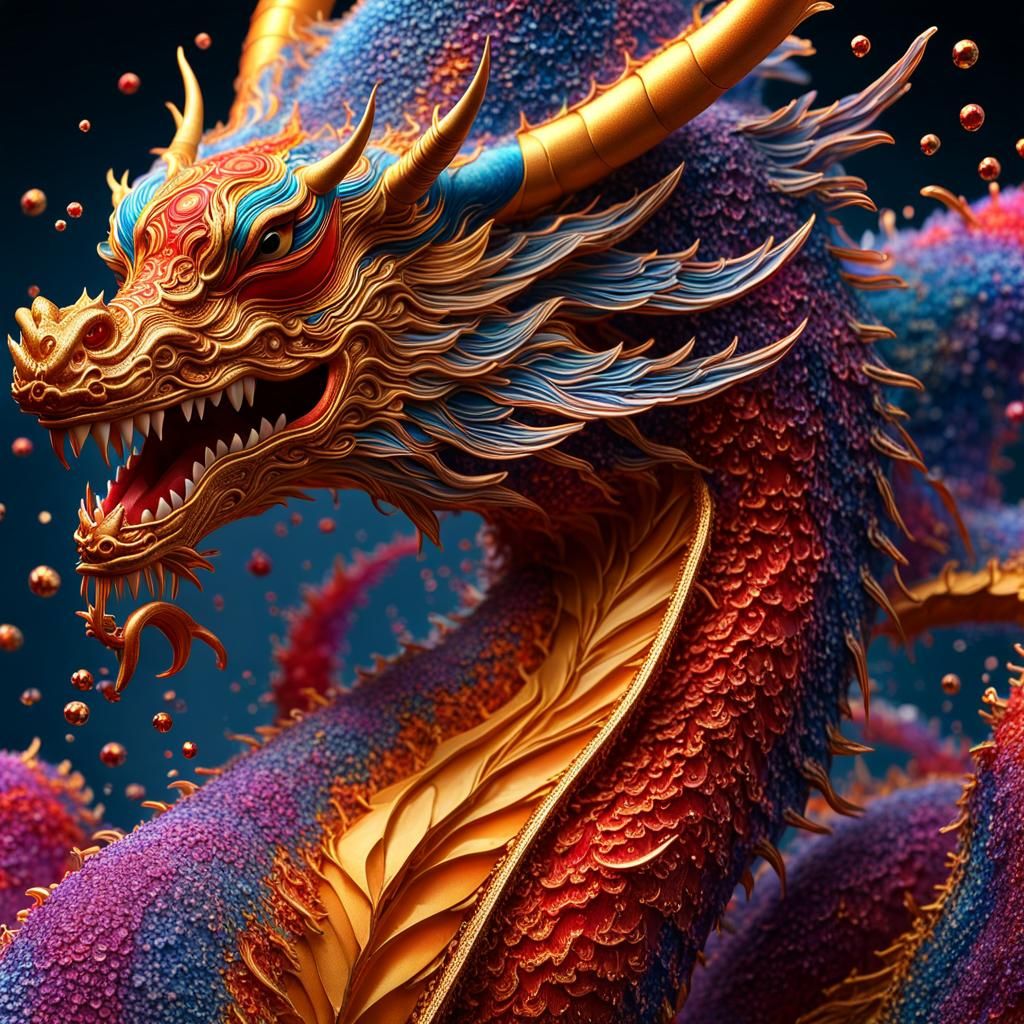 Mythical Cosmic Chinese Dragon in Ultra Realism