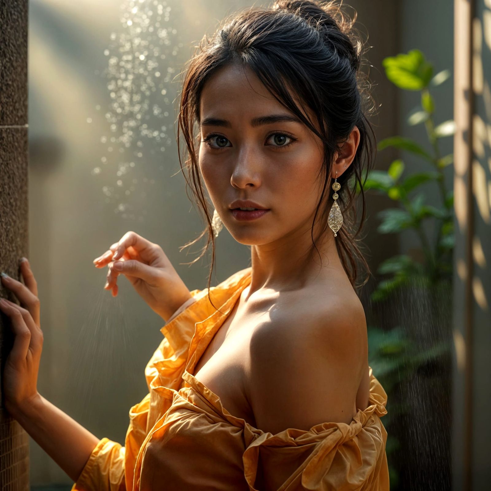 Japanese Woman Emerging from Shower