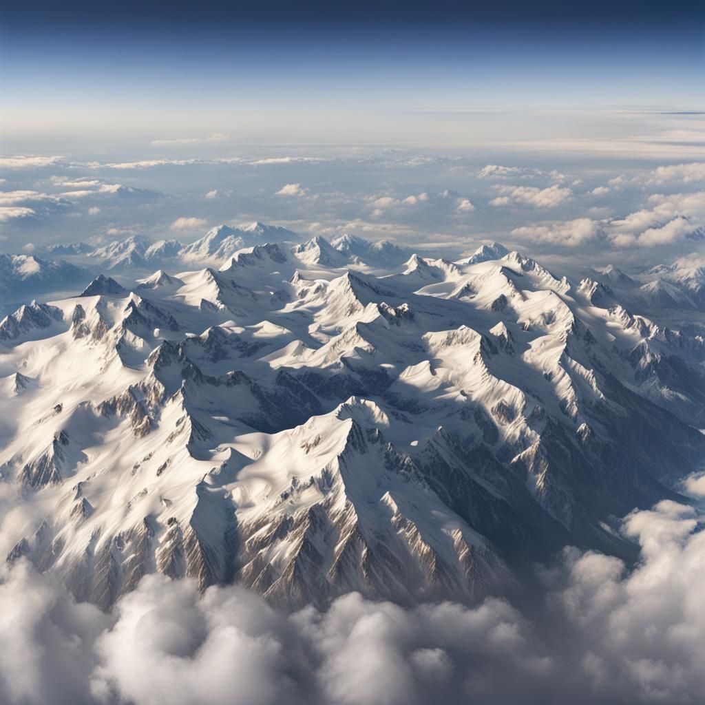 Breathtaking Alps View from Aeroplane Window