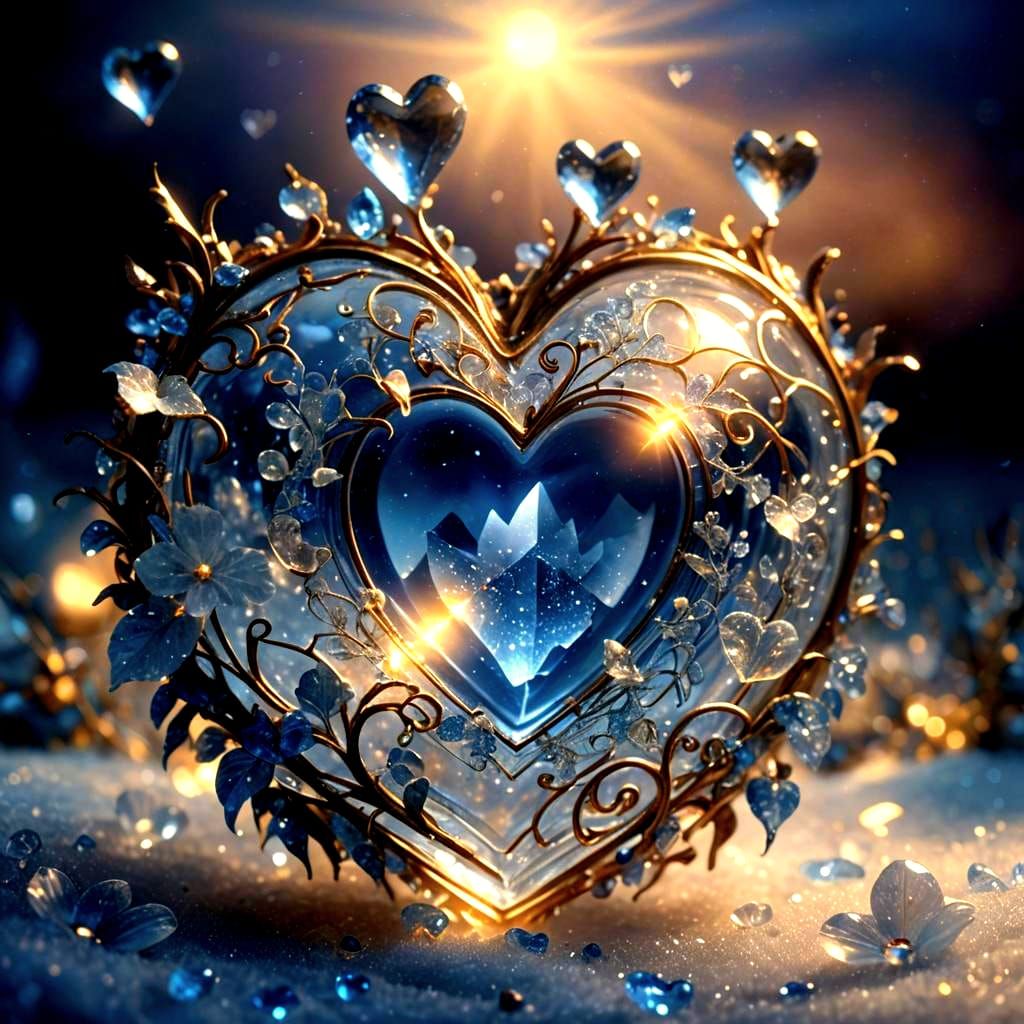Ethereal Crystal Heart Digital Matte Painting