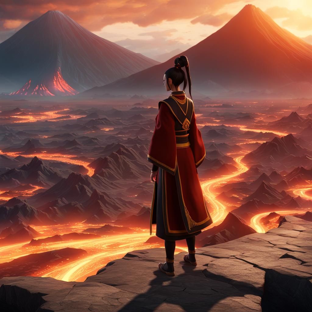 Azula from Avatar in 3D Cinematic Style