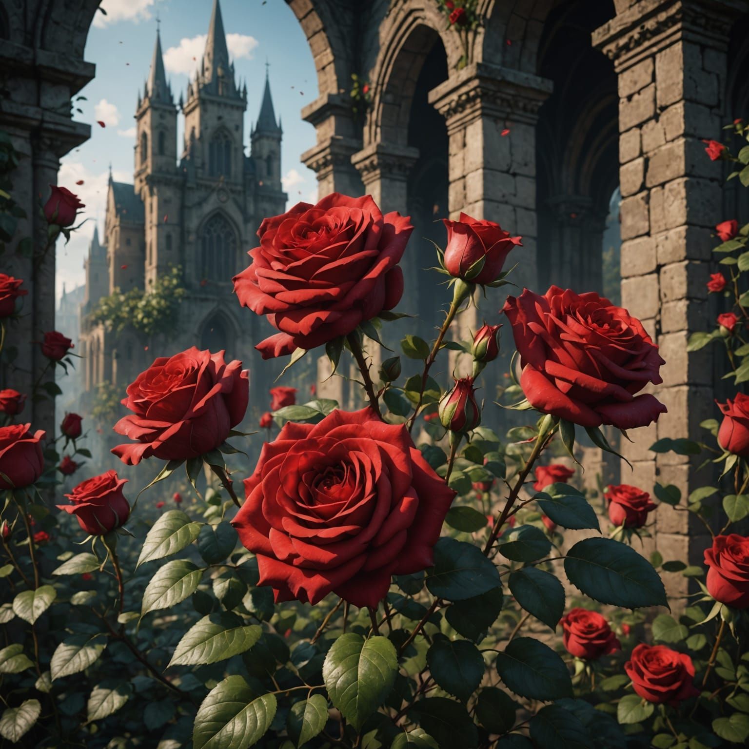 Fantastical Red Roses in Vibrant Colors